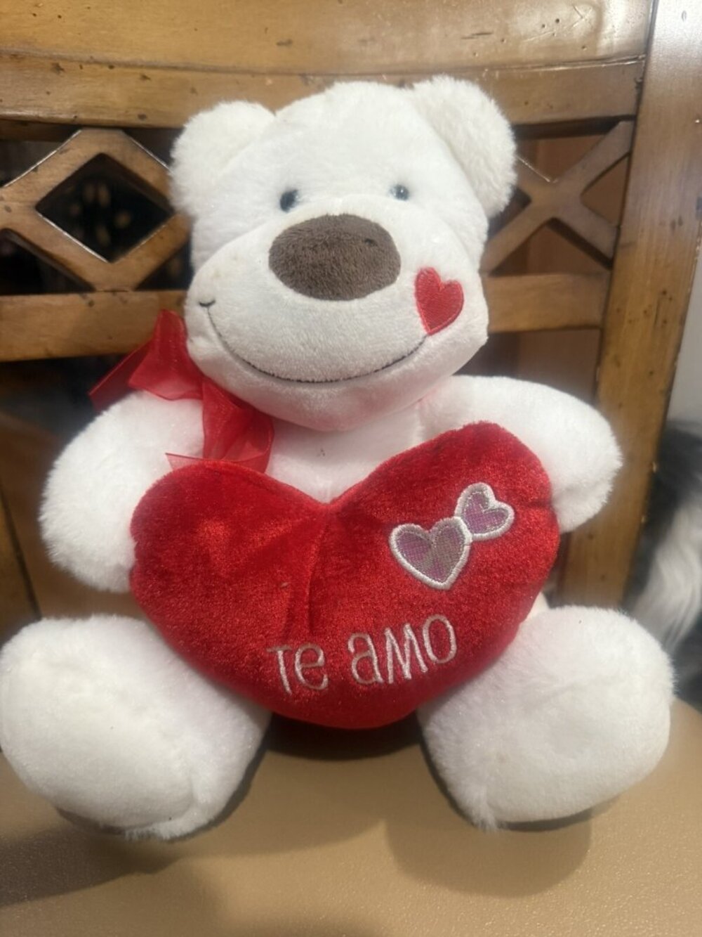 Te Amo Sitting Teddy Bear with Red Heart 10 Inch Plush Toy